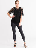 Agnes & Dora™ Mesh Tee Black Lace