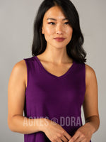 Agnes & Dora™ Essential Tank - V-Neck Plum