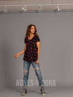 Agnes & Dora™ Everyday Tee Scoop Neck Black Cherry