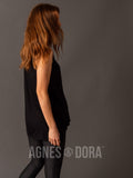 Agnes & Dora™ Sporty Tank Black with Black Mesh Stripe