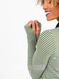 Agnes & Dora™ L/S Tee with Thumbhole Military Green/Ivory Stripe