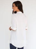 Agnes & Dora™ Dolman Top Button Down White