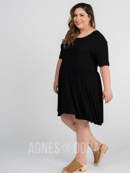 Agnes & Dora™ Modern Tunic Dress in Black