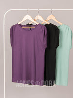 Agnes & Dora™ Gathered Shoulder Top Plum