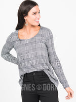 Agnes & Dora™ Everyday Tee L/S B&W Houndstooth