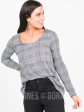 Agnes & Dora™ Everyday Tee L/S B&W Houndstooth