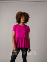 Agnes & Dora™ Relaxed Ruffle Tee Fuchsia Red