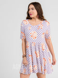 Agnes & Dora™ Modern Tunic Dress Checkered Floral