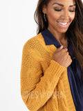 Agnes & Dora™ Boyfriend Cardigan Mustard