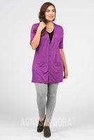 Agnes & Dora™ Welt Pocket Cardigan Amethyst