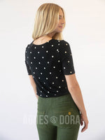 Agnes & Dora™ Fitted Tee Polka Dot B&W