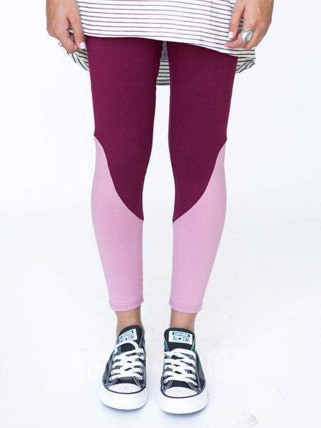 Agnes & Dora™ Leggings Dark Berry with Blush