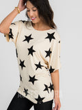 Agnes & Dora™ Dolman Tunic Short Sleeve Black Star