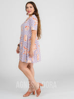 Agnes & Dora™ Modern Tunic Dress Checkered Floral