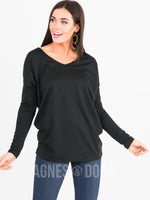 Agnes & Dora™ Urban Pullover Black with Heart Elbow