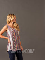 Agnes & Dora™ Essential Tank Scoop Neck Berry/Marigold Boho