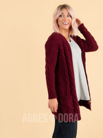 Agnes & Dora™ Boyfriend Cardigan Wine