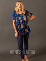 Agnes & Dora™ Muse Top Navy/Gold Floral