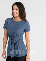 Agnes & Dora™ Side Seam Sash Top Denim Heather