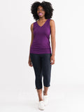 Agnes & Dora™ Fitted Tank V-Neck Plum