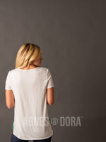 Agnes & Dora™ Dreamer Tee White/Kelly Green Floral/Ivory