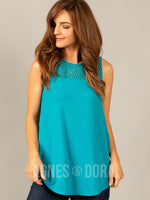 Agnes & Dora™ Eyelet Essential Tank Aqua