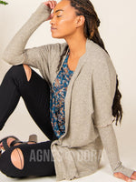 Agnes & Dora™ Open Front Thumbhole Cardi Coco