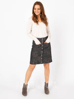 Agnes & Dora™ Snap Front Skirt Snake Skin