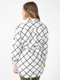 Agnes & Dora™ Flannel Tunic Windowpane - Ivory/Black