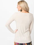 Agnes & Dora™ Fitted Tee Long Sleeve with Thumbhole Oatmeal/Ivory