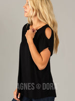 Agnes & Dora™ Love Top Cold Shoulder Black