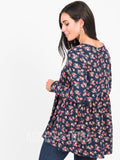 Agnes & Dora™ Muse Top Long Sleeve Navy 4 Floral