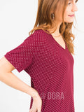 Agnes & Dora™ Love Top Burgundy/Ivory Polka Dot