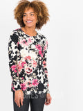 Agnes & Dora™ L/S Tee with Thumbhole Ivory/Mauve/Coral Floral