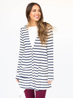 Agnes & Dora™ Favorite Cardi Modal Navy Stripe