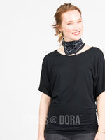 Agnes & Dora™ Dolman Tunic Short Sleeve Black