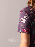 Agnes & Dora™ Straight Fit Tee V-Neck Lilac Floral