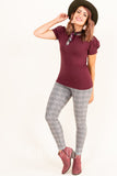 Agnes & Dora™ Knit Jegging Houndstooth - Tonal Gray (reenforced elastic waistband)