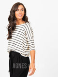 Agnes & Dora™ Dolman Tunic Cream and Black Stripe