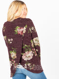 Agnes & Dora™ Cross Over Cardi Burgundy Floral