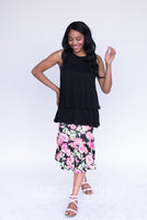 Agnes & Dora™ Boho Ruffle Midi Skirt Shades of Rose