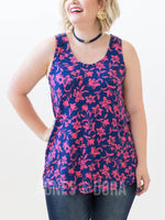 Agnes & Dora™ Essential Tank Navy Preppy Floral