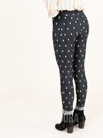 Agnes & Dora™ Knit Jegging Diamond Dots - Vintage Black (reenforced elastic waistband)