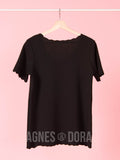 Agnes & Dora™ Scalloped Top Black