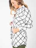 Agnes & Dora™ Flannel Tunic Windowpane - Ivory/Black