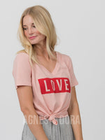 Agnes & Dora™ Graphic Tee Pink "Love"