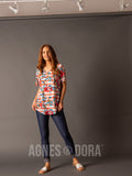 Agnes & Dora™ Love Top Blush/Denim Floral Stripe