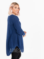 Agnes & Dora™ Cable Pullover Navy