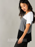 Agnes & Dora™ Colorblock Tee White/Grey/Black