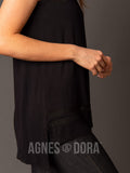 Agnes & Dora™ Sporty Tank Black with Black Mesh Stripe